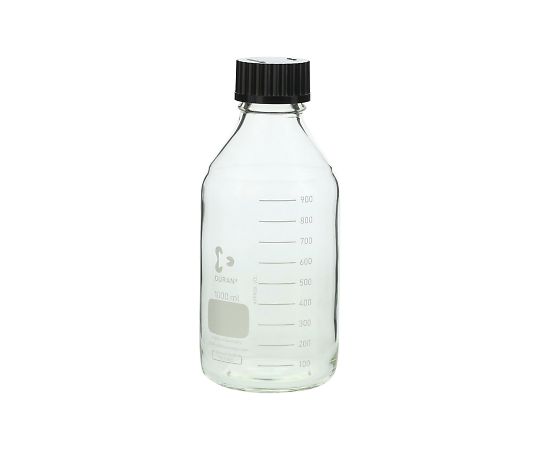 SCHOTT DURAN 017200-10002 A Screw-Top Bottle Round White (DURAN(R)) with Black Cap 1000mL